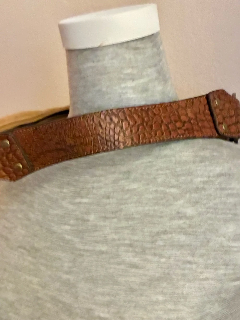 Small Suede Shoulder Bag in Tan with Brown Accents
